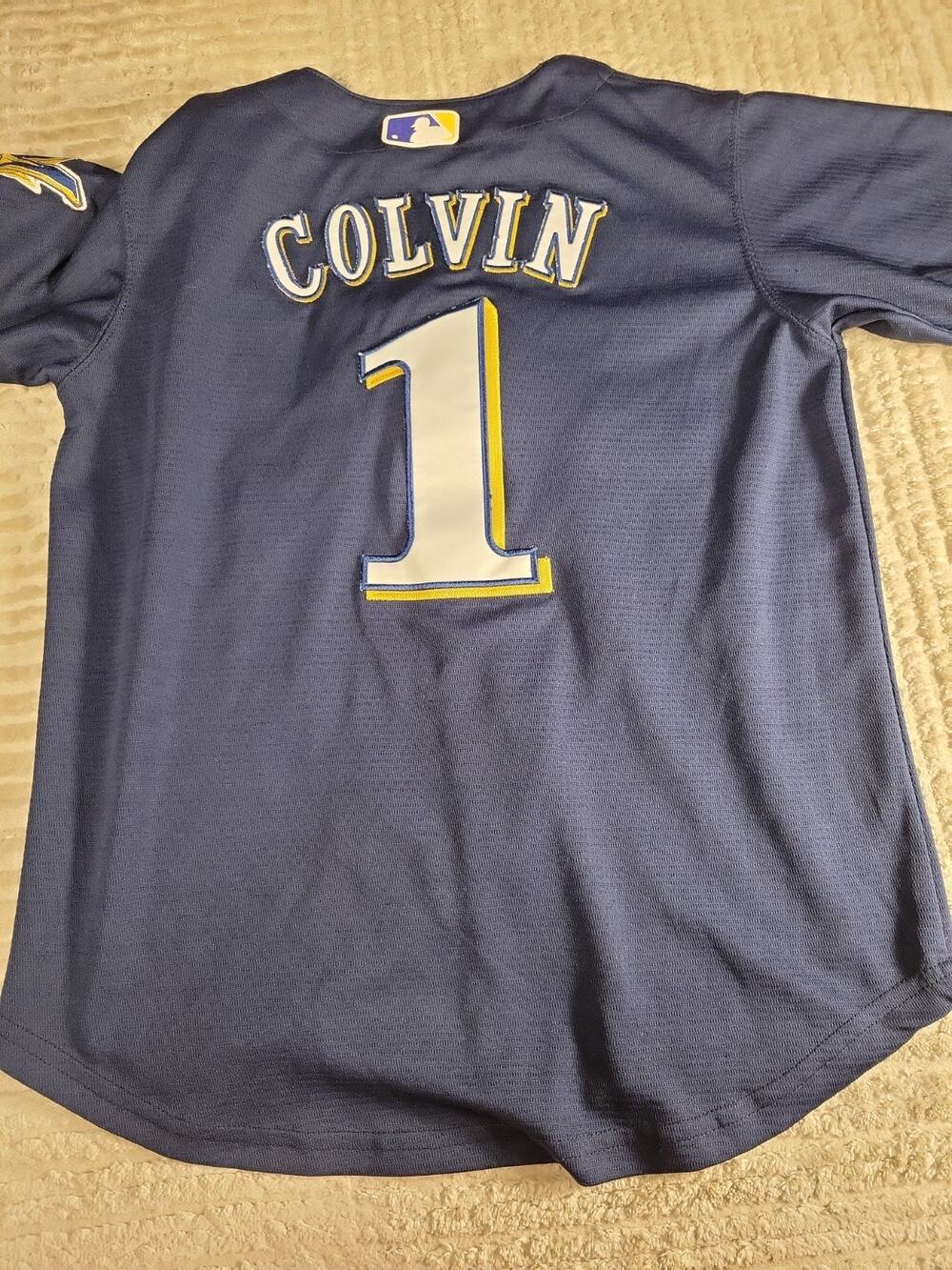 Majestic Milwaukee Brewers Tyler Colvin Jersey Youth Size Small Boys Kids Child